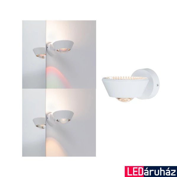 Paulmann 70946 Sabik fali lámpa, forgatható fejjel, színes, irizáló fóliával, fehér, 2700K melegfehér, beépített LED, 570 lm, IP44
