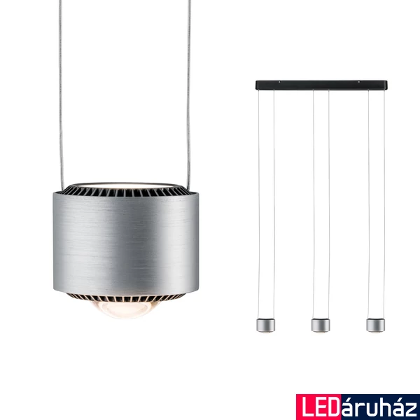 Paulmann 79720 Aldan több ágú függeszték, szálcsiszolt, 2700K melegfehér, beépített LED, 1.570 lm