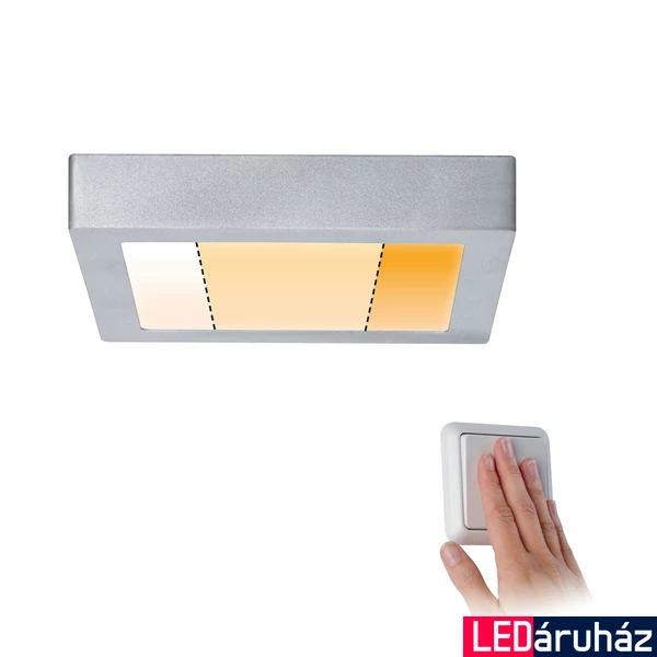 Paulmann 79794 Carpo LED panel, 225 mmx225 mm, négyzet, 3-step-dim to warm, króm, 2300K-3000K változtatható, beépített LED, 1520 lm, IP20