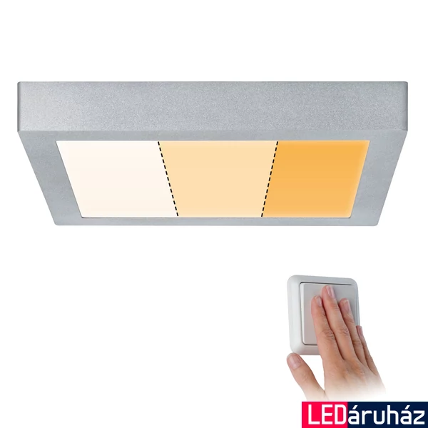 Paulmann 79800 Carpo LED panel, 300 mmx300 mm, négyzet, 3-step-dim to warm, króm, 2300K-3000K változtatható, beépített LED, 1830 lm, IP20