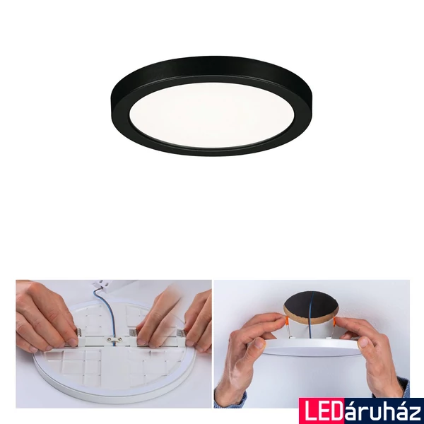 Paulmann 79962 VariFit Areo mennyezeti lámpa, fekete, 4000K természetes fehér, 550 lm, IP44