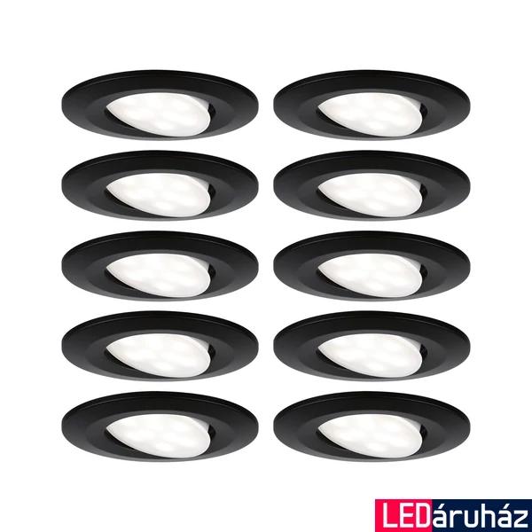 Paulmann 92462 LED Recessed Calla Swivelling fürdőszobai beépíthető lámpa, kerek, fekete, 4000K természetes fehér, 500 lm, IP65