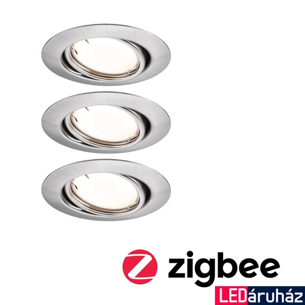 Paulmann 92464 LED Recessed Base Coin spotlámpa, szálcsiszolt, 3000K melegfehér, 430 lm, IP20