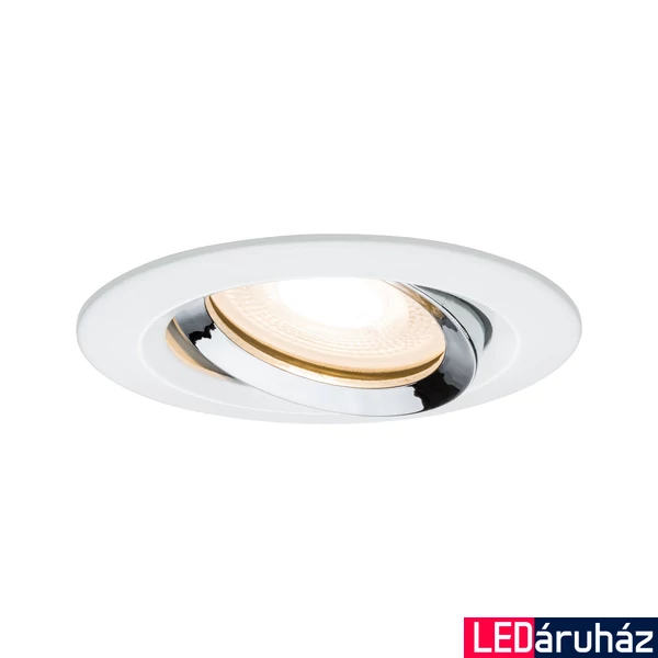 Paulmann 92903 Nova fürdőszobai beépíthető lámpa, 93 mmx93 mm, kerek, billenthető, fényerőszabályozható, króm, 2700K melegfehér, GU10 foglalat, 460 lm, IP65