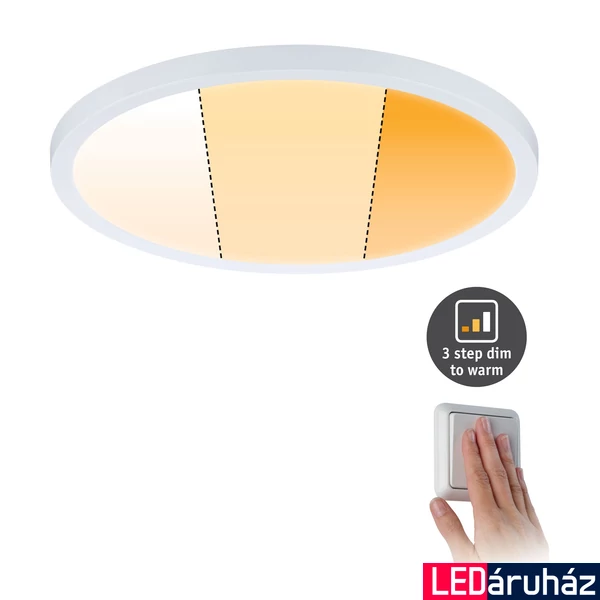 Paulmann 92990 Areo Varifit LED panel, kerek, 3-step-dim to warm, fehér, 2000K-4000K változtatható, beépített LED, 2000 lm, IP44