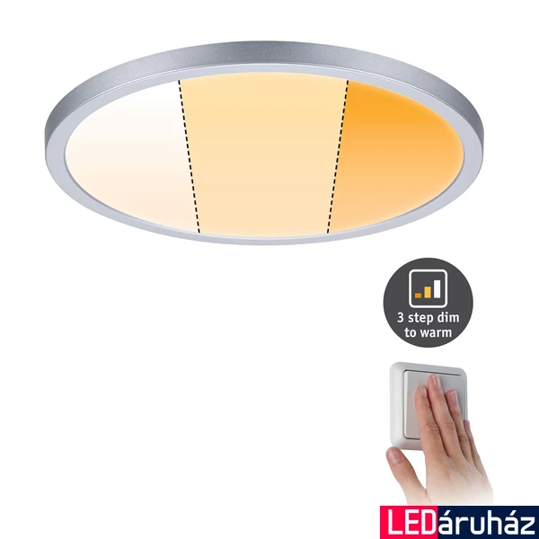 Paulmann 92992 Areo Varifit LED panel, kerek, 3-step-dim to warm, króm, 2000K-4000K változtatható, beépített LED, 2000 lm, IP44