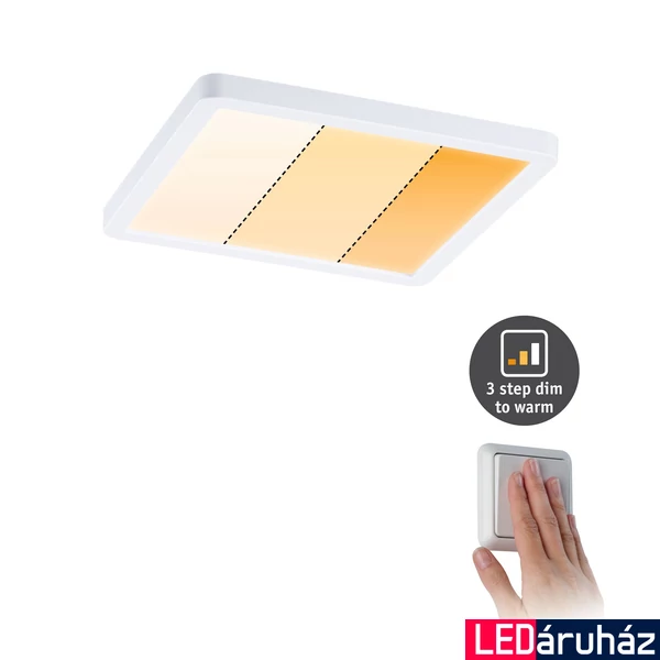 Paulmann 92993 Areo Varifit LED panel, négyzet, 3-step-dim to warm, fehér, 2000K-4000K változtatható, beépített LED, 1800 lm, IP44
