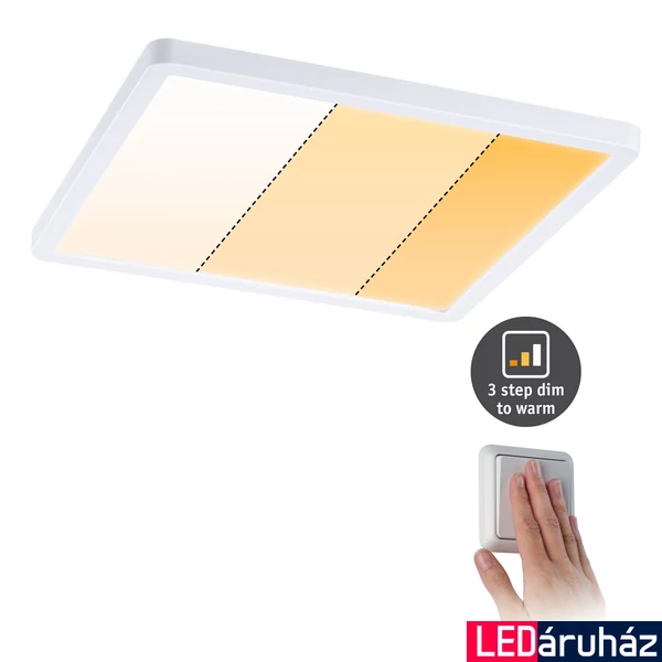 Paulmann 92994 Areo Varifit LED panel, négyzet, 3-step-dim to warm, fehér, 2000K-4000K változtatható, beépített LED, 2200 lm, IP44