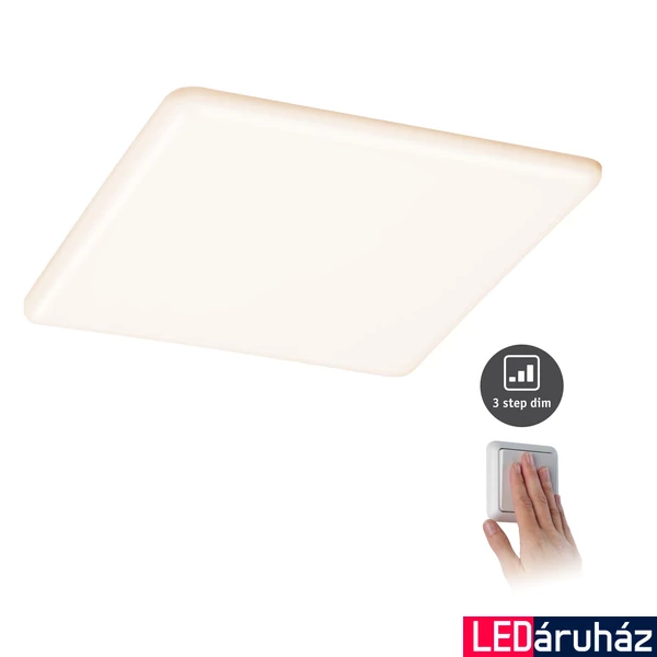 Paulmann 93062 Veluna Varifit LED panel, négyzet, 3-step-dimming, üveg, 3000K melegfehér, beépített LED, 2400 lm, IP44