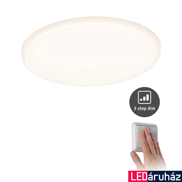 Paulmann 93063 Veluna Varifit LED panel, kerek, 3-step-dimming, üveg, 3000K melegfehér, beépített LED, 1860 lm, IP44