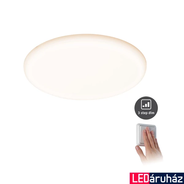 Paulmann 93064 Veluna Varifit LED panel, kerek, 3-step-dimming, üveg, 3000K melegfehér, beépített LED, 2350 lm, IP44