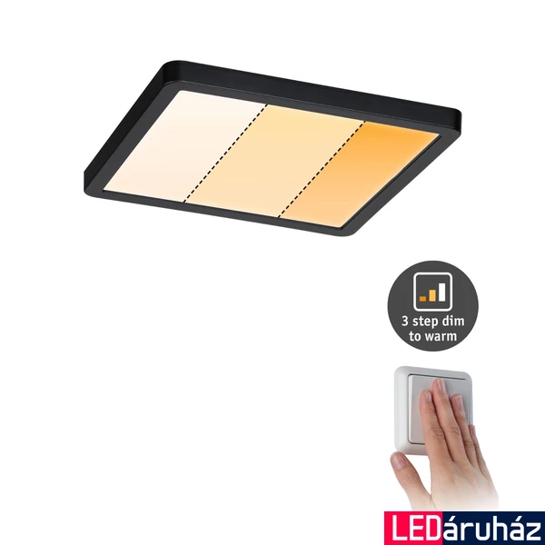 Paulmann 93101 LED Recessed panel Areo VariFit LED panel, fekete, 2000K-4000K változtatható, 1.200 lm, IP44