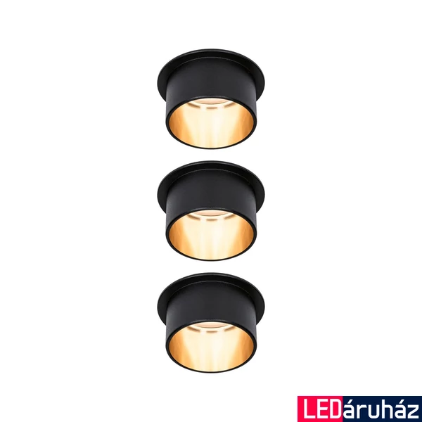 Paulmann 93379 LED Recessed Gil Coin beépíthető lámpa, 68 mmx68 mm, kerek, arany, 2700K melegfehér, 3x Coin foglalat, 470 lm, IP44