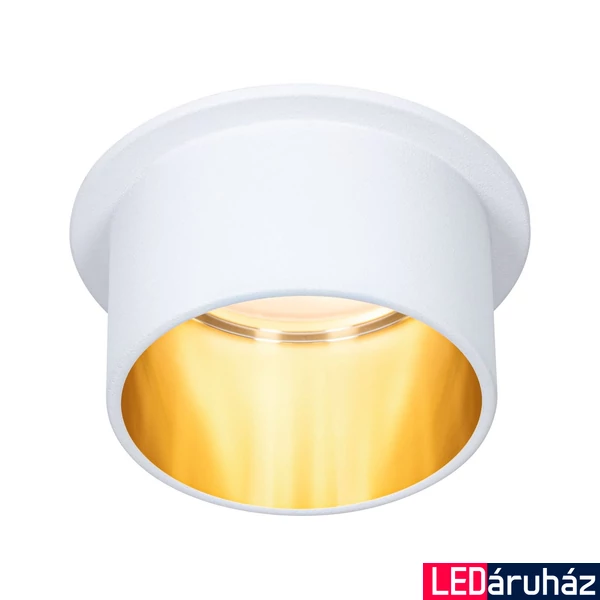 Paulmann 93380 LED Recessed Gil Coin beépíthető lámpa, 68 mmx68 mm, kerek, arany, 2700K melegfehér, Coin foglalat, 470 lm, IP44