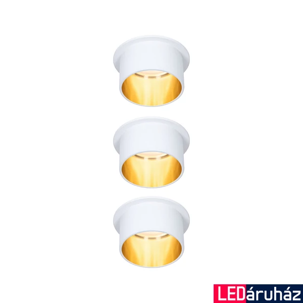 Paulmann 93381 LED Recessed Gil Coin beépíthető lámpa, 68 mmx68 mm, kerek, arany, 2700K melegfehér, 3x Coin foglalat, 470 lm, IP44