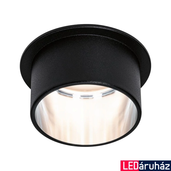 Paulmann 93382 LED Recessed Gil Coin beépíthető lámpa, 68 mmx68 mm, kerek, szálcsiszolt acél, 2700K melegfehér, beépített LED, 470lm, IP44