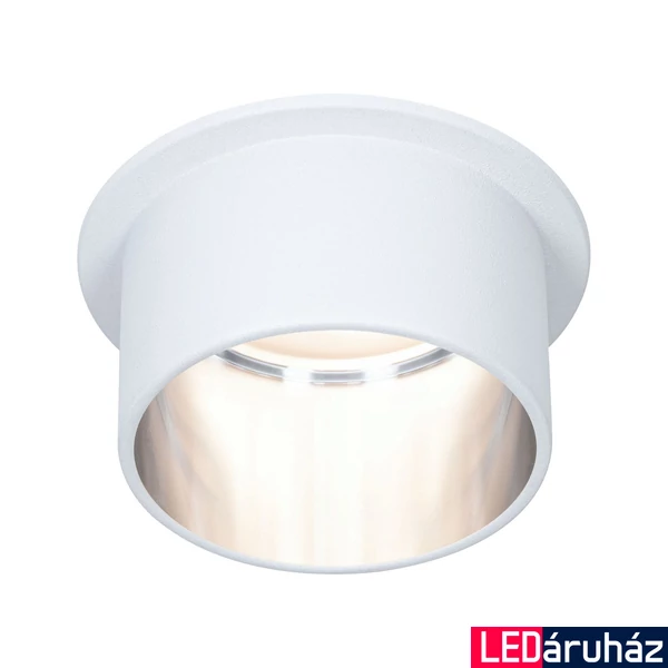 Paulmann 93384 LED Recessed Gil Coin beépíthető lámpa, 68 mmx68 mm, kerek, szálcsiszolt acél, 2700K melegfehér, beépített LED, 470lm, IP44