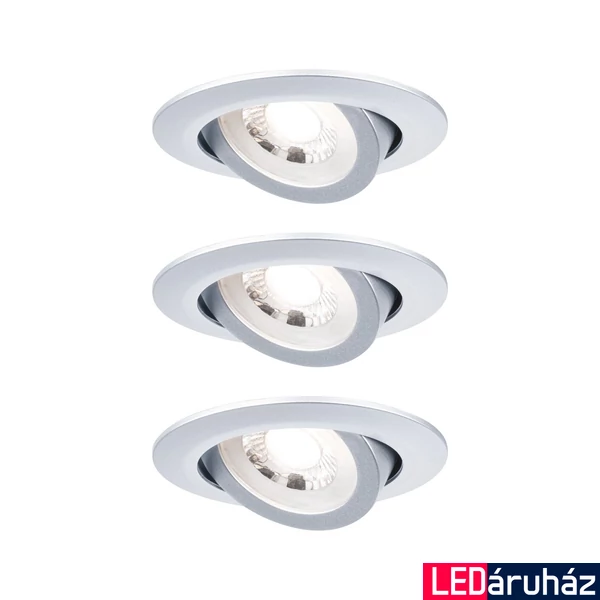 Paulmann 93389 LED Recessed Set swivelling beépíthető lámpa, kerek, króm, 3000K melegfehér, 450 lm, IP20