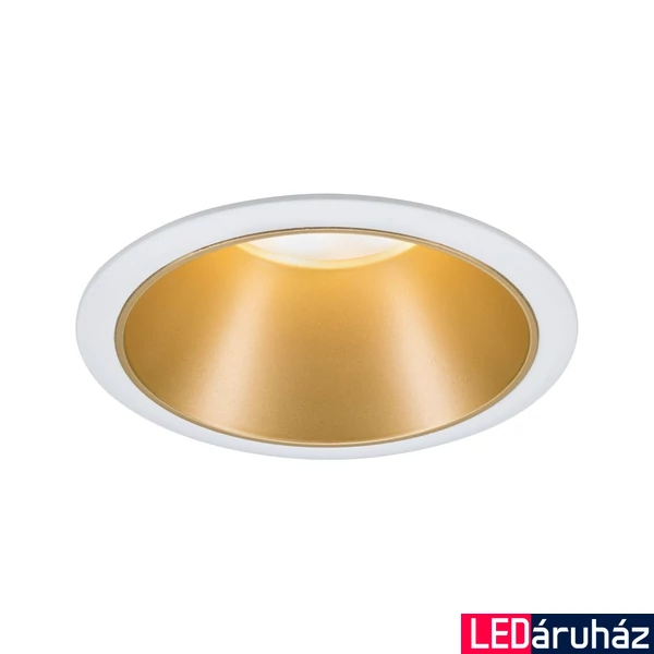Paulmann 93405 Cole beépíthető lámpa, 88 mmx88 mm, kerek, fix, 3-step-dimming, arany, 2700K melegfehér, Coin foglalat, 460 lm, IP44