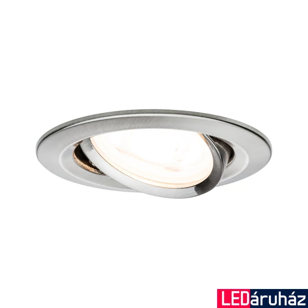 Paulmann 93464 Nova beépíthető lámpa, 84 mmx84 mm, kerek, billenthető, 3-step-dimming, szálcsiszolt, 2700K melegfehér, GU10 foglalat, 460 lm, IP23
