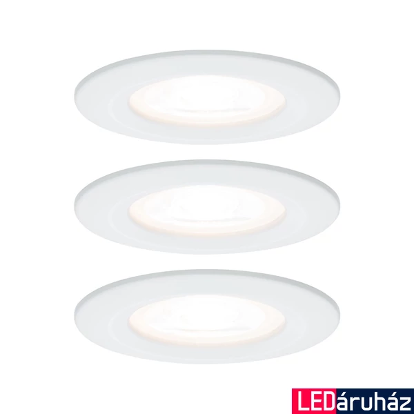Paulmann 93478 Nova fürdőszobai beépíthető lámpa, 78 mmx78 mm, kerek, 3db-os szett, fix, 3-step-dimming, fehér, 2700K melegfehér, 3x GU10 foglalat, 460 lm, IP44