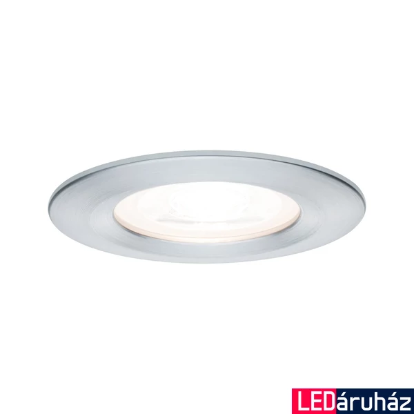 Paulmann 93479 Nova fürdőszobai beépíthető lámpa, 78 mmx78 mm, kerek, fix, 3-step-dimming, alumínium, 2700K melegfehér, GU10 foglalat, 460 lm, IP44