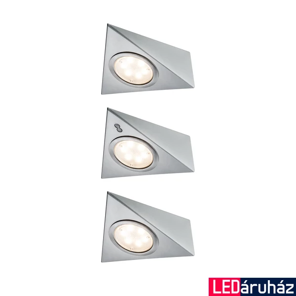 Paulmann 93572 Triangle Sensor pultvilágítás, beépített szenzorral, szálcsiszolt, 2700K melegfehér, beépített LED, 170 lm