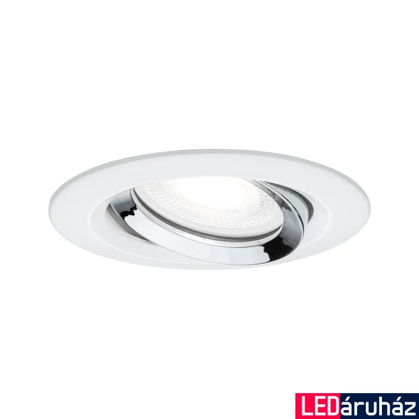 Paulmann 93673 Nova Plus fürdőszobai beépíthető lámpa, 93 mmx93 mm, kerek, billenthető, fényerőszabályozható, króm, 4000K természetes fehér, GU10 foglalat, 470 lm, IP65