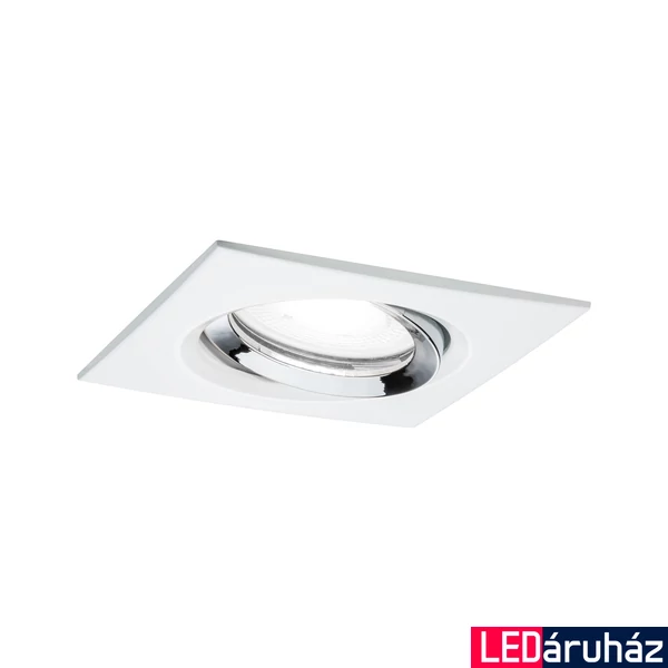 Paulmann 93674 Nova Plus fürdőszobai beépíthető lámpa, 93 mmx93 mm, négyzet, billenthető, fényerőszabályozható, króm, 4000K természetes fehér, GU10 foglalat, 470 lm, IP65