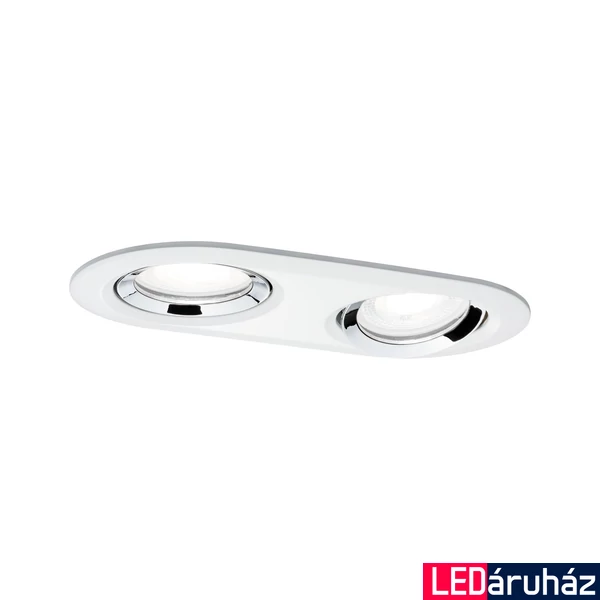 Paulmann 93675 Nova Plus fürdőszobai beépíthető lámpa, kerek, dupla, billenthető, fényerőszabályozható, króm, 1x 2x GU10 foglalat, 470 lm, IP65
