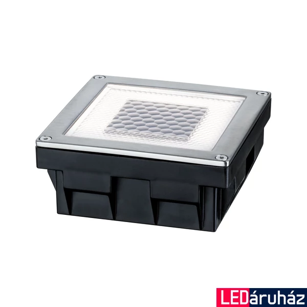 Paulmann 93774 Cube kültéri beépíthető lámpa, négyzet, szolár, szálcsiszolt, 2700K melegfehér, beépített LED, 3,6 lm, IP67