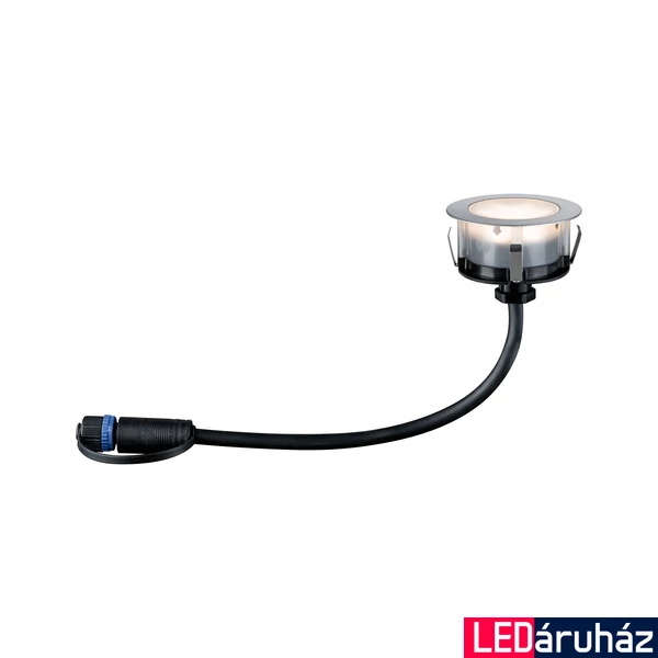 Paulmann 93953 Plug&Shine Floor padlóba építhető lámpa, 24V, 1,3W, 3000K, 50 lm, ezüst, 90°, IP65