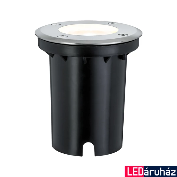 Paulmann 93992 Floor kültéri beépíthető lámpa, 108 mmx108 mm, kerek, talajba süllyeszthető, szálcsiszolt, 3000K melegfehér, GU10 foglalat, 230 lm, IP67