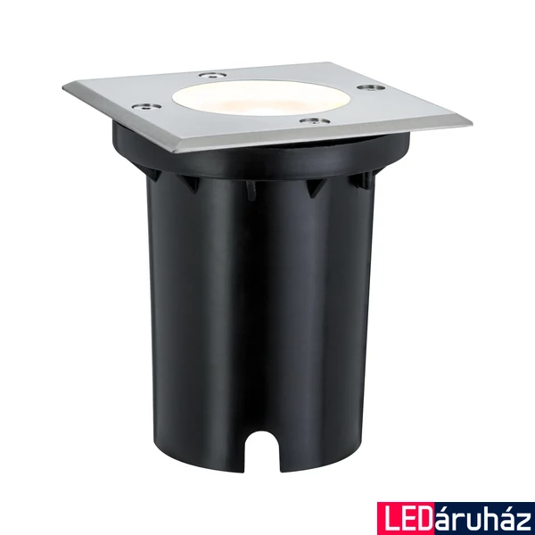 Paulmann 93993 Floor kültéri beépíthető lámpa, 115 mmx115 mm, négyzet, talajba süllyeszthető, szálcsiszolt, 3000K melegfehér, GU10 foglalat, 230 lm, IP67