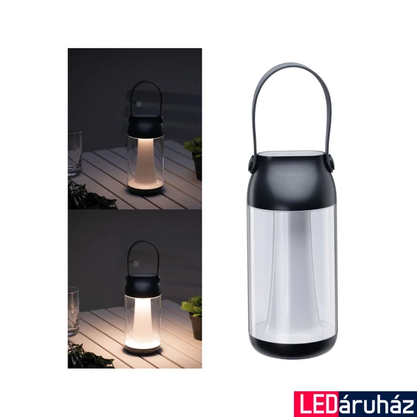 Paulmann 94267 Mobile Accu kültéri asztali lámpa, USB csatlakozón keresztül tölthető, antracit, 3000K melegfehér, beépített LED, 135 lm, IP44