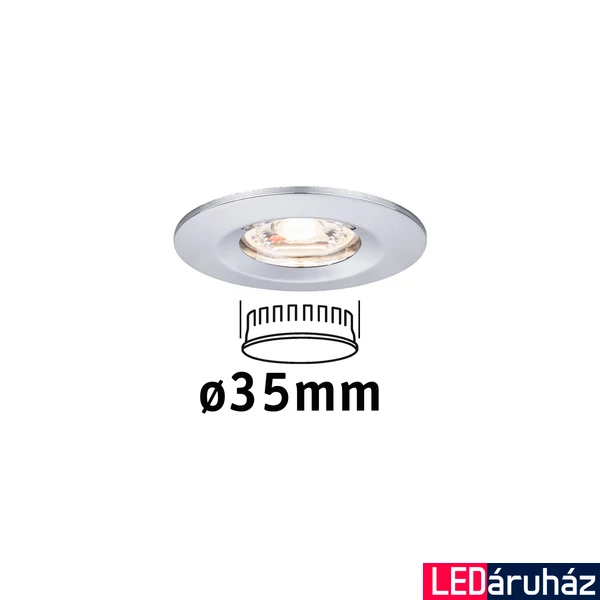 Paulmann 94302 Nova Mini beépíthető lámpa, kerek, fix, króm, 2700K melegfehér, Coin foglalat, 310 lm, IP44