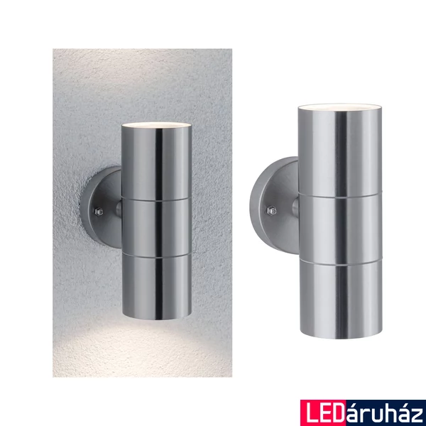 Paulmann 94331 Flame kültéri fali lámpa, lefelé és felfelé világít, rozsdamentes acél (inox), 2x GU10 foglalat, IP44