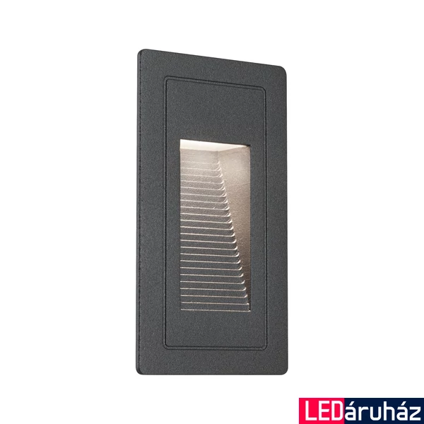 Paulmann 94382 Wall DL kültéri beépíthető lámpa, 103 mmx58 mm, négyzet, fekete, 3000K melegfehér, beépített LED, 500 lm, IP44