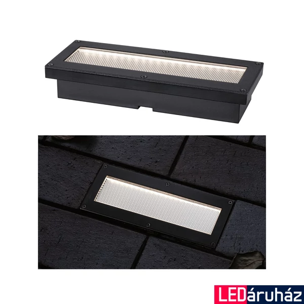 Paulmann 94576 Outdoor Solar kültéri beépíthető lámpa, négyzet, fekete, 3000K melegfehér, 0,12 lm, IP67