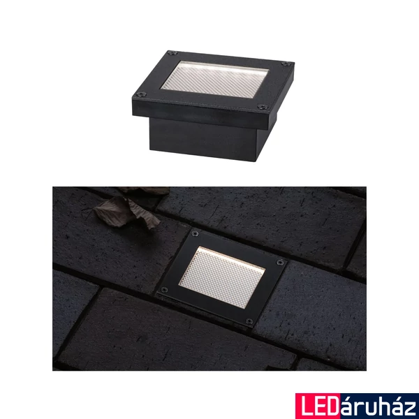 Paulmann 94578 Outdoor Solar kültéri beépíthető lámpa, négyzet, fekete, 3000K melegfehér, 0,12 lm, IP67