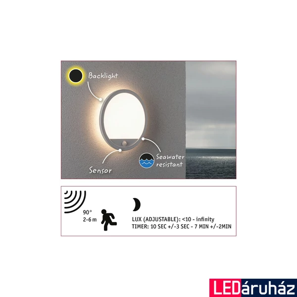 Paulmann 94662 Outdoor Lamina Panel kültéri mennyezeti lámpa, fehér, 3000K melegfehér, 1.200 lm, IP44