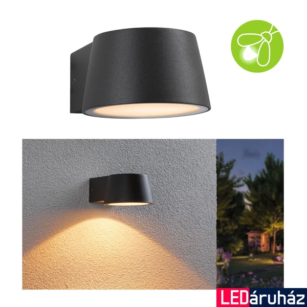 Paulmann 94713 Outdoor Capea kültéri fali lámpa, antracit, 2200K ultra-melegfehér, 550 lm, IP44