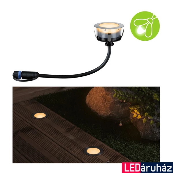 Paulmann 94721 Plug&Shine kültéri beépíthető lámpa, négyzet, ezüst, 2200K ultra-melegfehér, 90 lm, IP67