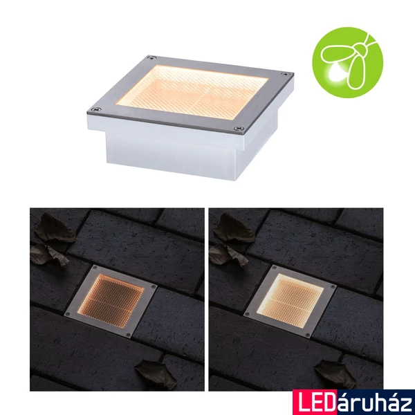 Paulmann 94724 Outdoor Solar kültéri beépíthető lámpa, négyzet, fehér, 2200K ultra-melegfehér, 4 lm, IP67
