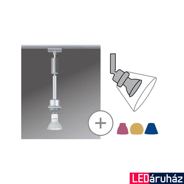Paulmann 95183 URail DecoSystems sínre szerelhető függesztett GU10 foglalat 3,5W 2700K LED fényforrással, bura nélkül, matt króm