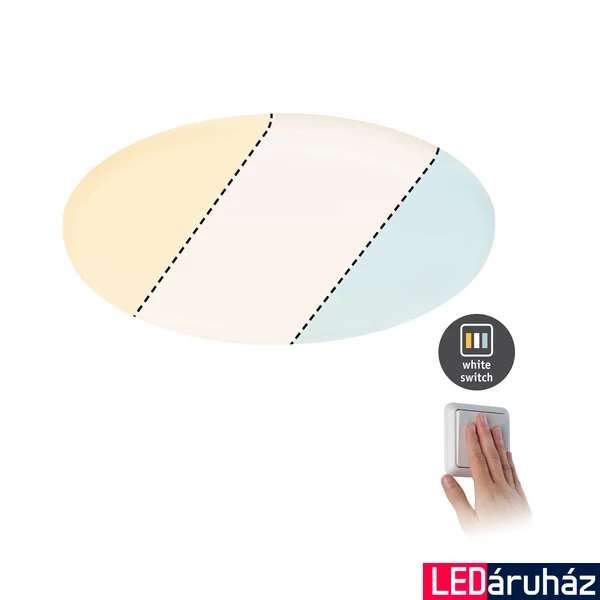 Paulmann 95381 Veluna Varifit LED panel, kerek, white switch, üveg, 3000K-6500K változtatható, beépített LED, 1500 lm, IP44