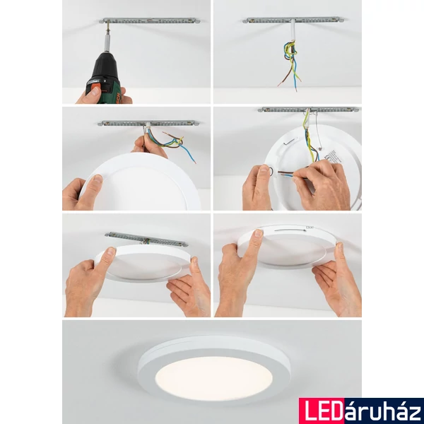 Paulmann 95389 LED Recessed panel mennyezeti lámpa, fehér, 4000K természetes fehér, beépített LED, 1800 lm, IP20