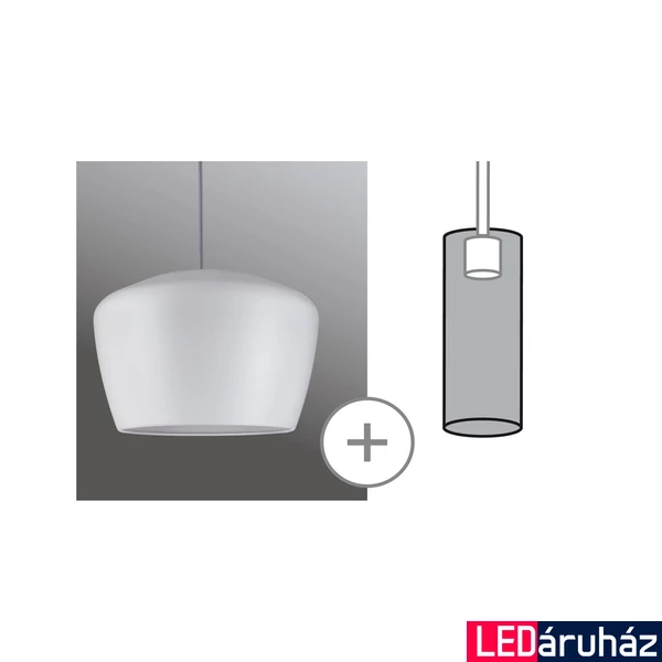 Paulmann 95438 URail 2Easy Pom fém lámpaernyő 2Easy E27 foglalathoz, 35 cm, matt fehér