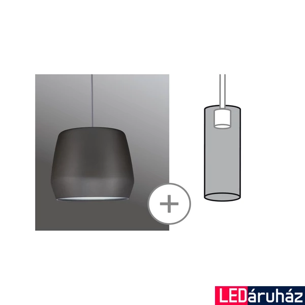 Paulmann 95440 URail 2Easy Pirm fém lámpaernyő 2Easy E27 foglalathoz, 28 cm, fekete