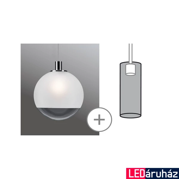 Paulmann 95445 URail 2Easy Alari bura, gömb, üveg, max 20W, szatén/átlátszó